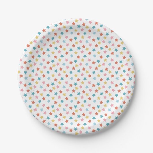 Star Confetti (Retro) Pappteller (Vorderseite)