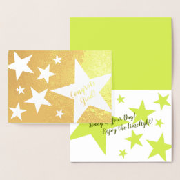 Star Covered Real Foil Herzlichen Glückwunsch Grad Folienkarte
