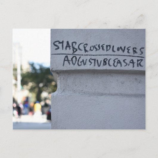 Star Crossed Lovers Shakespeare Graffiti NYC Postkarte (Vorderseite)