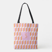 Star Crossed Sunset Tiles Mit Monogramm Tote Bag Tasche (Rückseite)