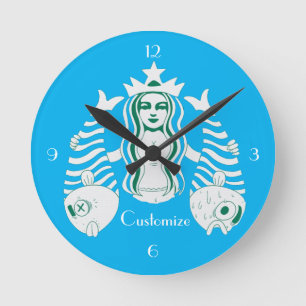Star-Crown Queen Mermaid Thunder_Cove Runde Wanduhr