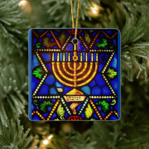 STAR DAVID AND MENORAH URLAUB ORNAMENT