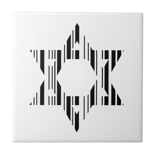 STAR DAVID BAR CODE Judaism Muster Design Fliese (Vorderseite)
