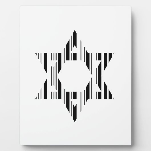 STAR DAVID BAR CODE Judaism Muster Design Fotoplatte (Vorderseite)