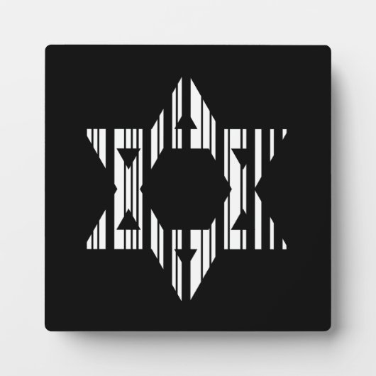 STAR DAVID BAR CODE Judaism Muster Design Fotoplatte (Vorderseite)