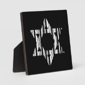 STAR DAVID BAR CODE Judaism Muster Design Fotoplatte (Vorderseite)