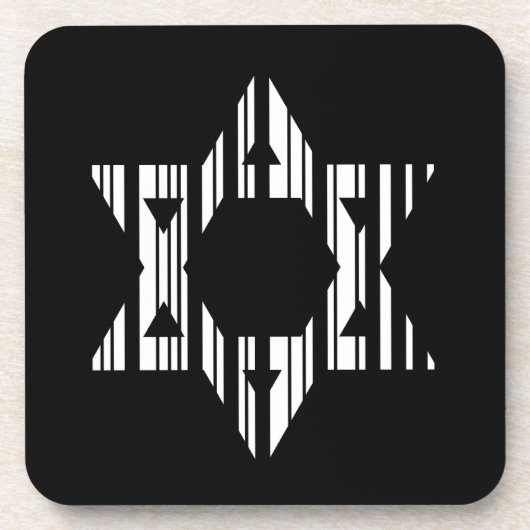 STAR DAVID BAR CODE Judaism Muster Design Getränkeuntersetzer (Vorderseite)