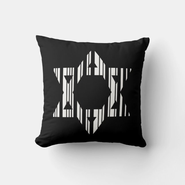 STAR DAVID BAR CODE Judaism Muster Design Kissen (Vorderseite)