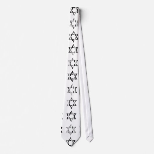 STAR DAVID BAR CODE Judaism Muster Design Krawatte (Vorderseite)