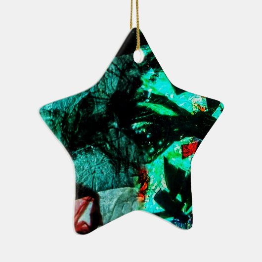  star decor double blue dark abstract  keramik ornament (Rechts)