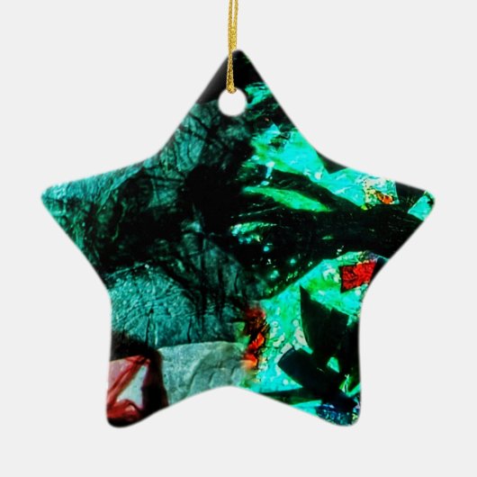 star decor double blue dark abstract keramik ornament (Vorne)