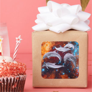 Star Delphine Quadratischer Aufkleber