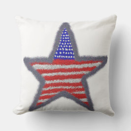 Star der amerikanischen Flagge Glitzer Kissen