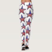 Star der amerikanischen Flagge Glitzer Leggings (Rückseite)