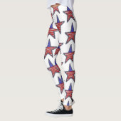 Star der amerikanischen Flagge Glitzer Leggings (Links)