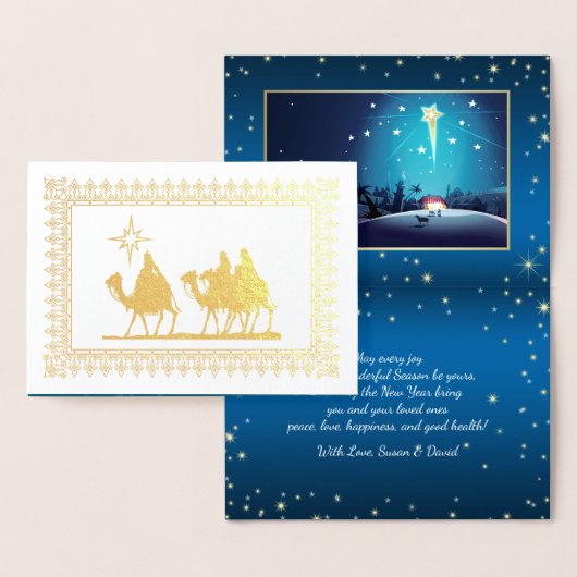 Star der Bethlehem Luxury Real Foil Weihnachtskart Folienkarte (Anzeige)