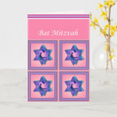 Star der David Bat Mitzvah-Karte Karte (Gelbe Blume)