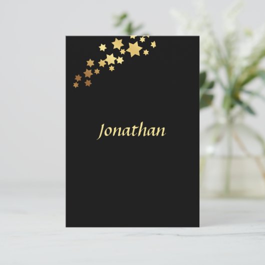 Star der David Elegant Bar Mitzvah Beilage Card (Stehend Vorderseite)