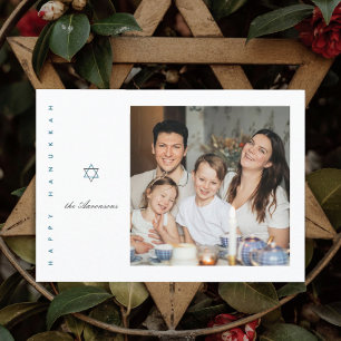 Star der David Foto Hanukkah Card Feiertagskarte