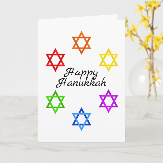 Star der David Hanukkah Pride Holiday Card Karte (Gelbe Blume)