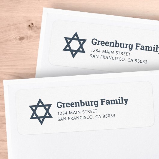 Star der David Modern Simple Chic Rücksendeadresse