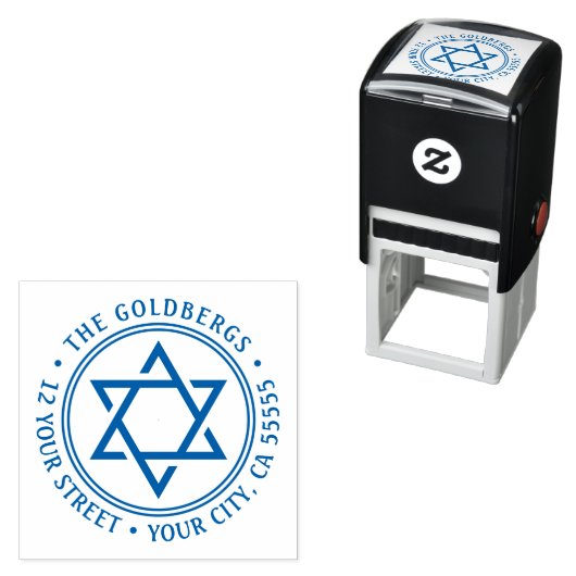 Star der David Rücksendeadresse Permastempel (Beispiel)