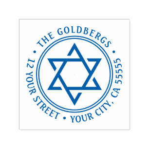 Star der David Rücksendeadresse Permastempel