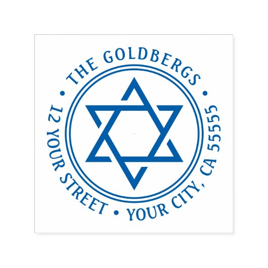 Star der David Rücksendeadresse Permastempel (Design)