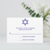 Star der David Zickzack Bat Mitzvah RSVP-Karte RSVP Karte (Stehend Vorderseite)