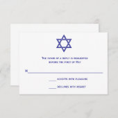 Star der David Zickzack Bat Mitzvah RSVP-Karte RSVP Karte (Vorne/Hinten)