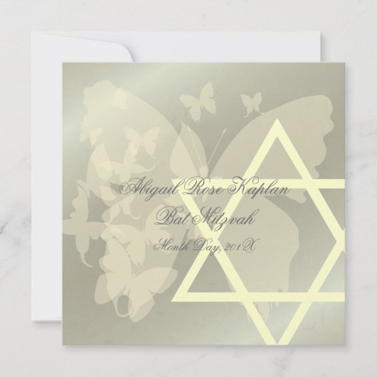 Star der Einladungen David/Butterfiles Bat Mitzvah (Vorderseite)
