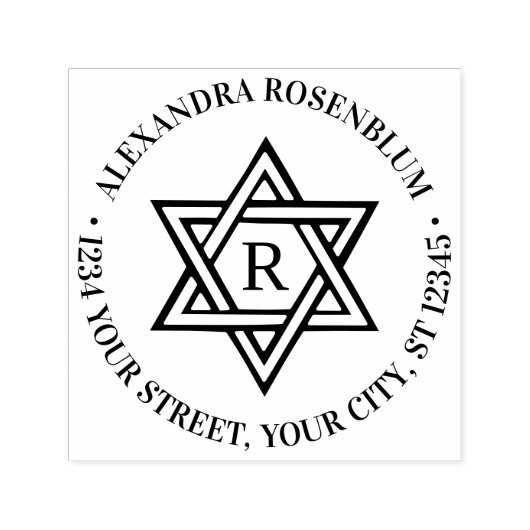 Star der ersten Rücksendeadresse von David #1 Permastempel (Design)