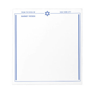 Star der israelischen Flaggengrenze von David 5,5 Notizblock