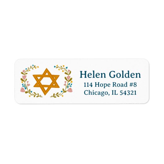 Star der jüdischen Rücksendeadresse von David Flor (Vorne)