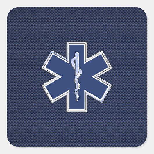 Star der paramedizinischen Notfallmedizin Quadratischer Aufkleber (Vorderseite)