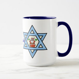 Star der Tasse von David und Santa Chrismukah