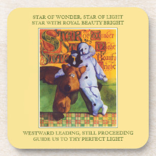 STAR DER WONDER Untersetzer + Texte / Gold