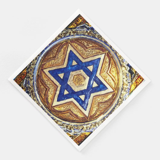 Star des David Dinner Napkins, geprägtes Papier Serviette (Ecke)