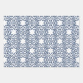Star des David Floral Hanukkah-Set Geschenkpapier Set (Vorderseite 3)