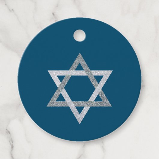Star des David Hanukkah-Glitzer Geschenkanhänger (Vorderseite)
