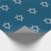 Star des David Hanukkah-Glitzer Geschenkpapier (Ecke)