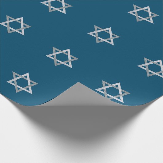 Star des David Hanukkah-Glitzer Geschenkpapier (Ecke)