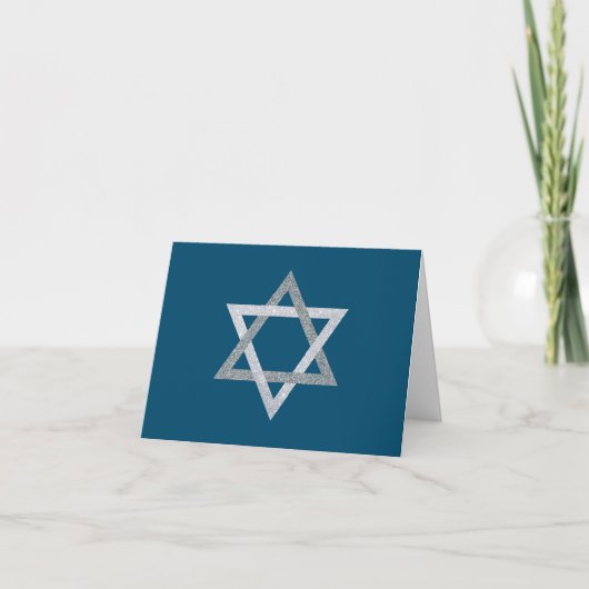 Star des David Hanukkah-Glitzer Karte (Vorderseite)