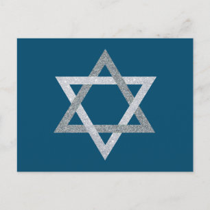 Star des David Hanukkah-Glitzer Postkarte