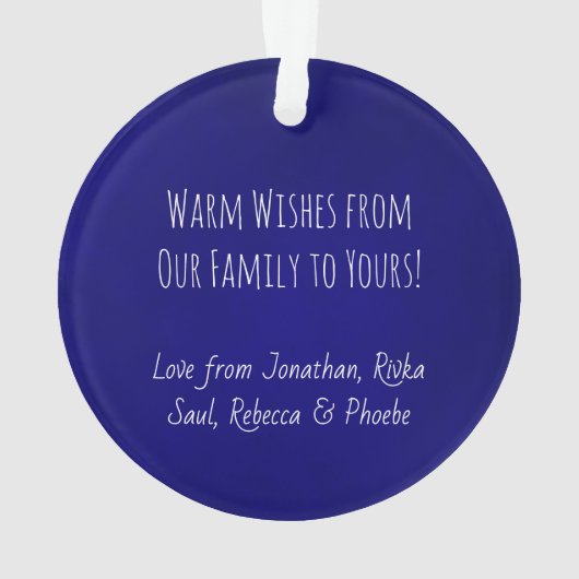 Star des David Happy Hanukkah-Fotos Ornament (Rückseite)