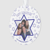 Star des David Happy Hanukkah-Fotos Ornament (Vorderseite)