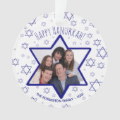 Star des David Happy Hanukkah-Fotos Ornament (Vorderseite)