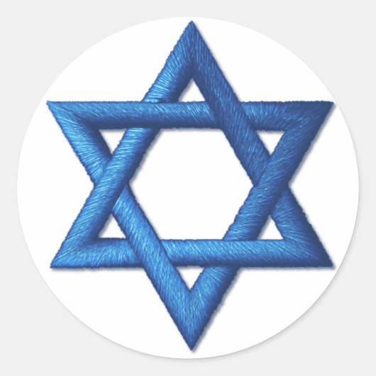 Star des jüdischen israelischen Symbols von David Runder Aufkleber (Vorderseite)