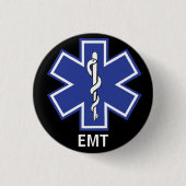Star des Lebens EMS Medizinischer Notfalltechniker Button (Vorderseite)