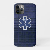 Star des Lebens paramedic Emergency Blue Carbon St Case-Mate iPhone Hülle (Rückseite)